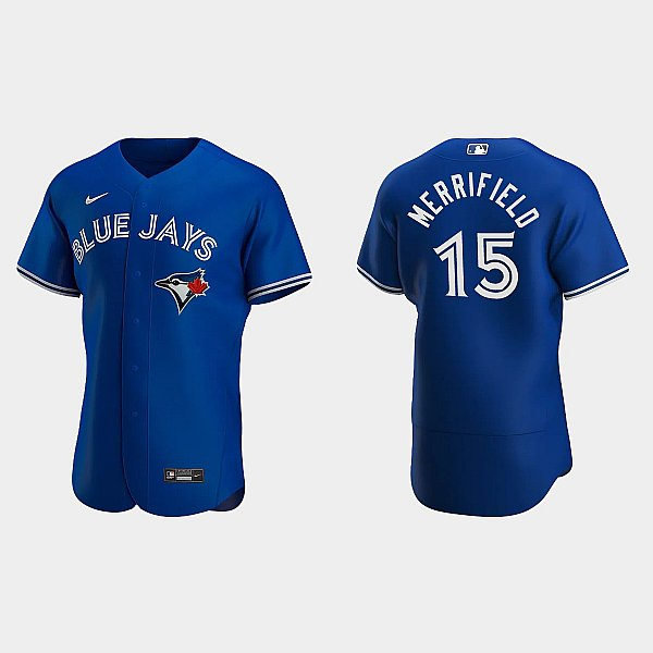 Mens Toronto Blue Jays #15 Whit Merrifield Nike Royal Alternate FlexBase Jersey